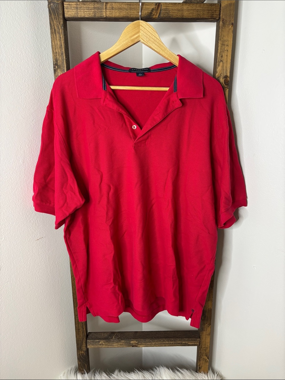 Lands' End Men's Red Polo Shirt Size XL